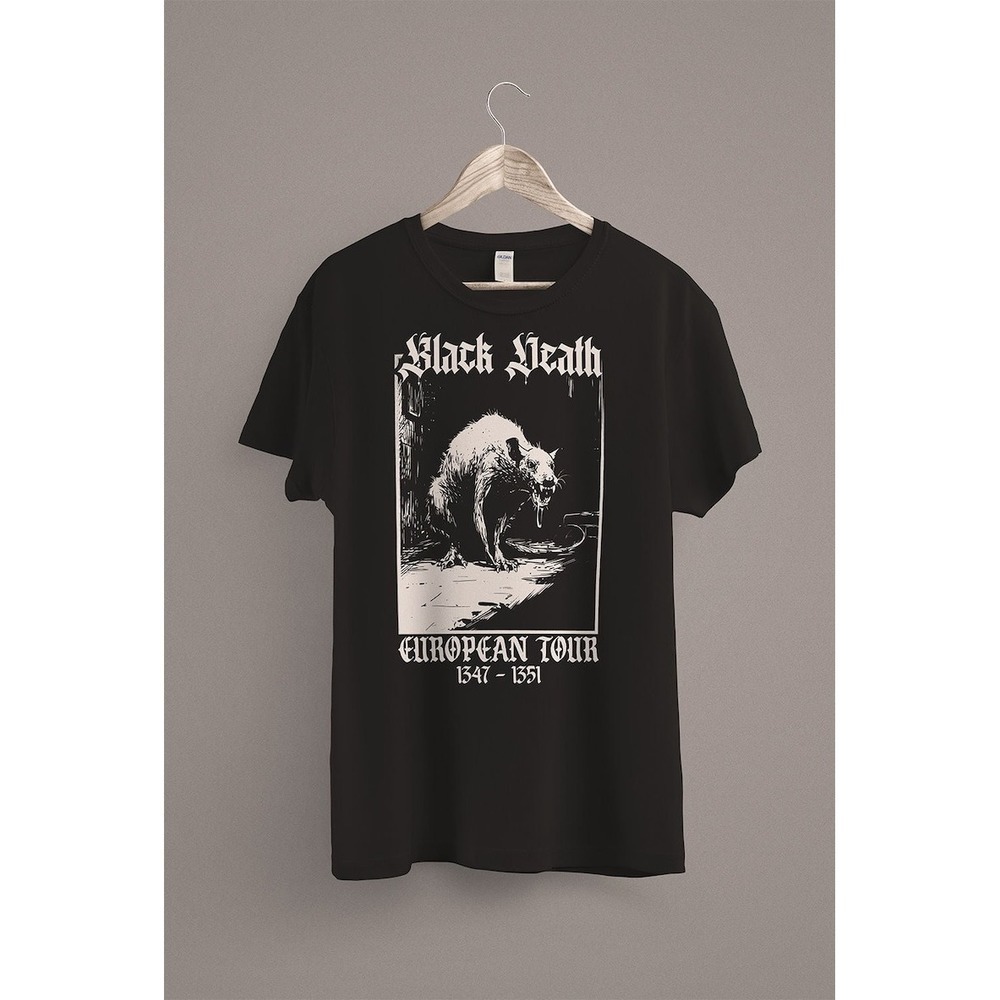 Black Death T-Shirt Medieval Rat Shirt Gothic Grunge Clothing